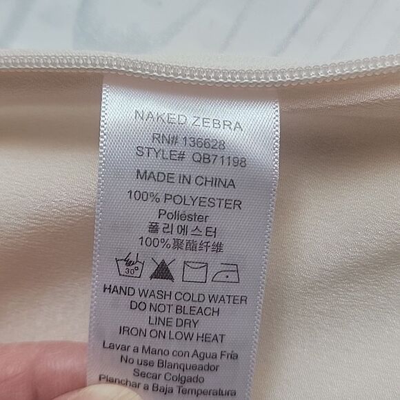 Naked Zebra Elegant Peach Cream Women's Top Size S - Picture 9 of 11